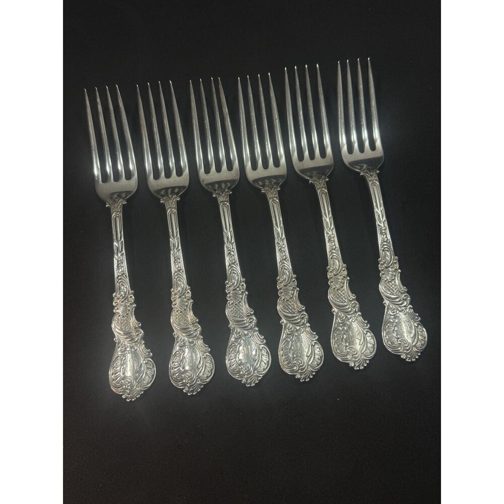 Sterling Silver Gorham DRESDEN 1885 Pattern FORK 6 7/8" w/ Mono Set Of 6
